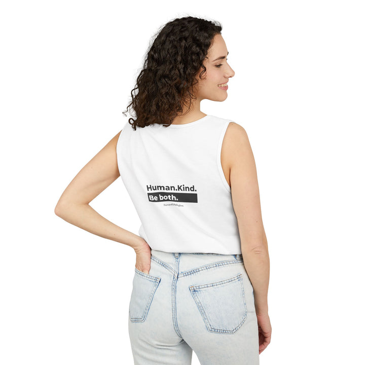 Inspirational Message Tank Top - Human. Kind. Be both.