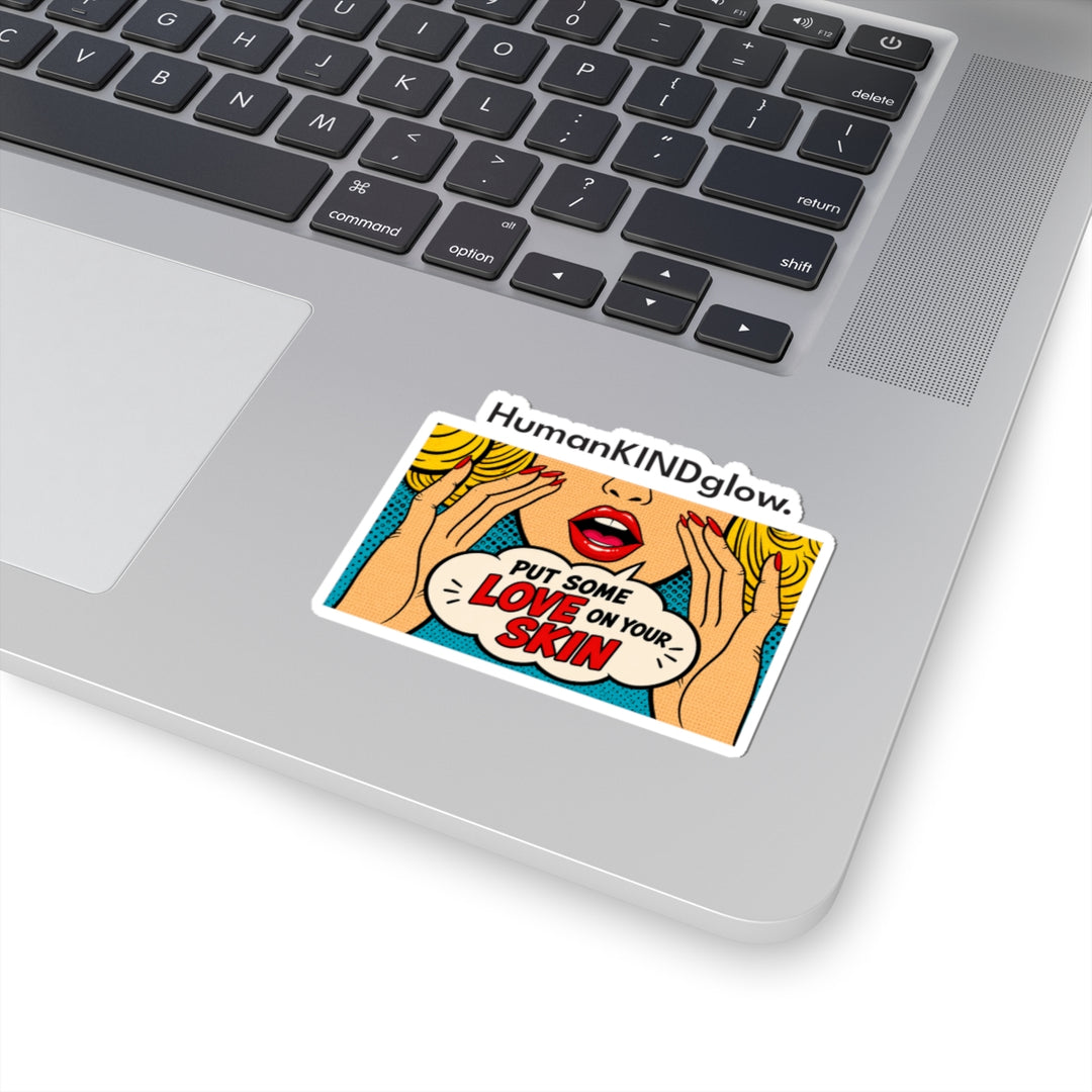 Pop Art 'Put Some Love on Your Skin' Kiss-Cut Sticker