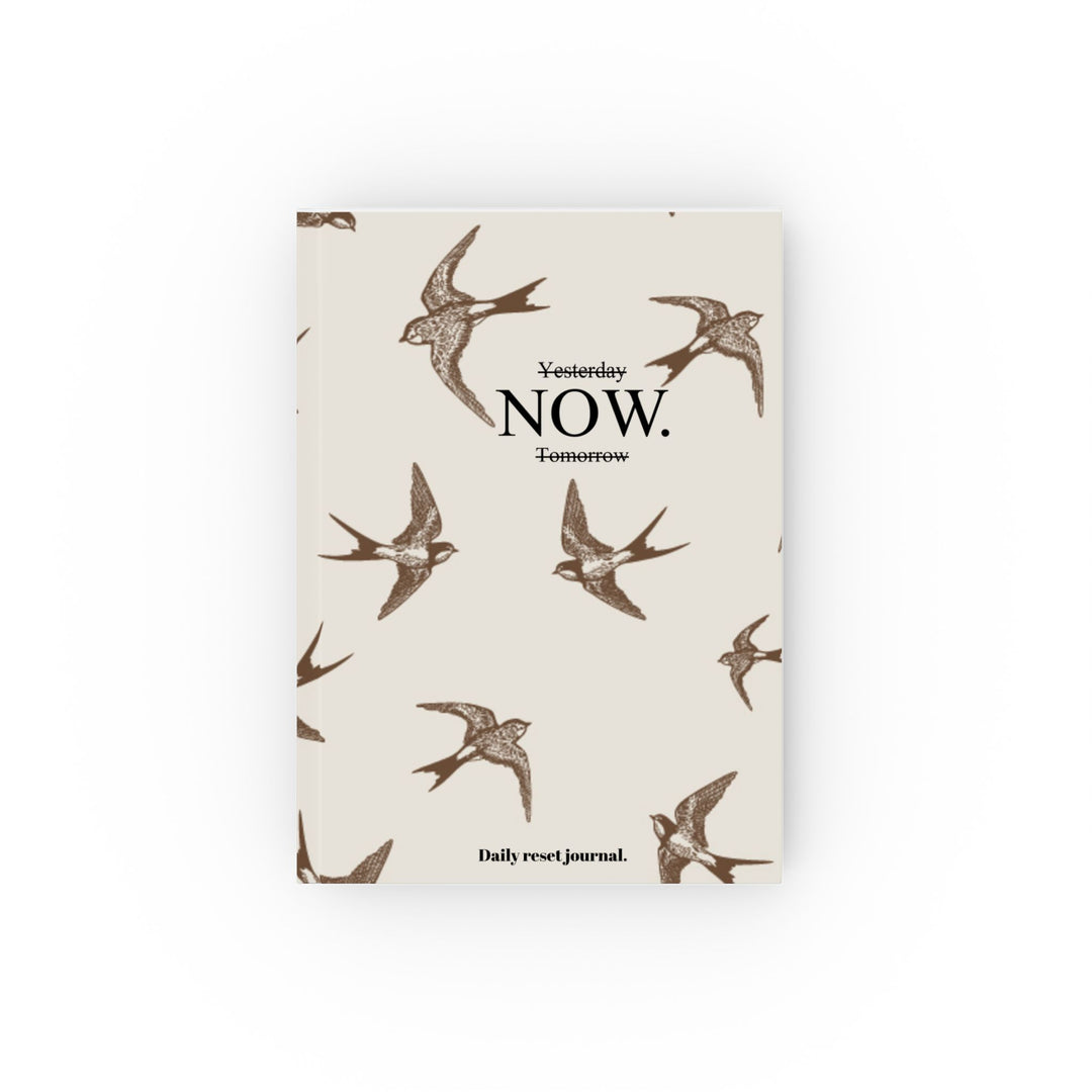 Inspirational Hard Back RESET Journal - 'The Time is NOW' for Mindfulness & Creativity