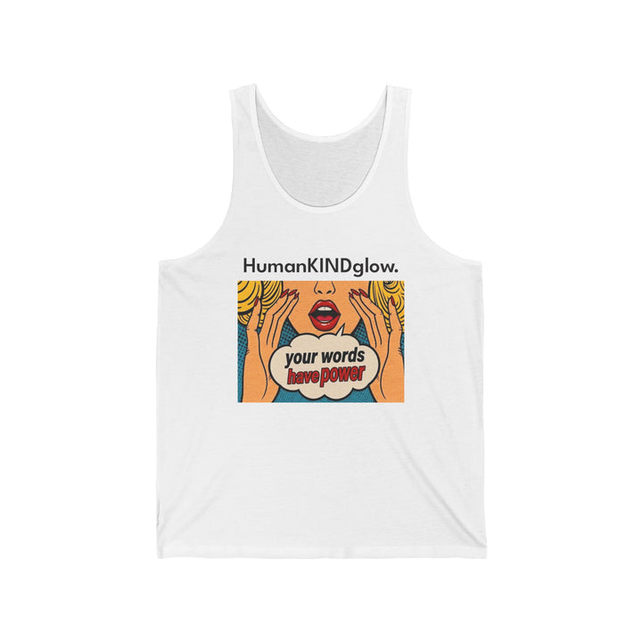 HumanKINDglow "Your Words Have Power" Tank Top - Retro Pop Art Inspirational Vest