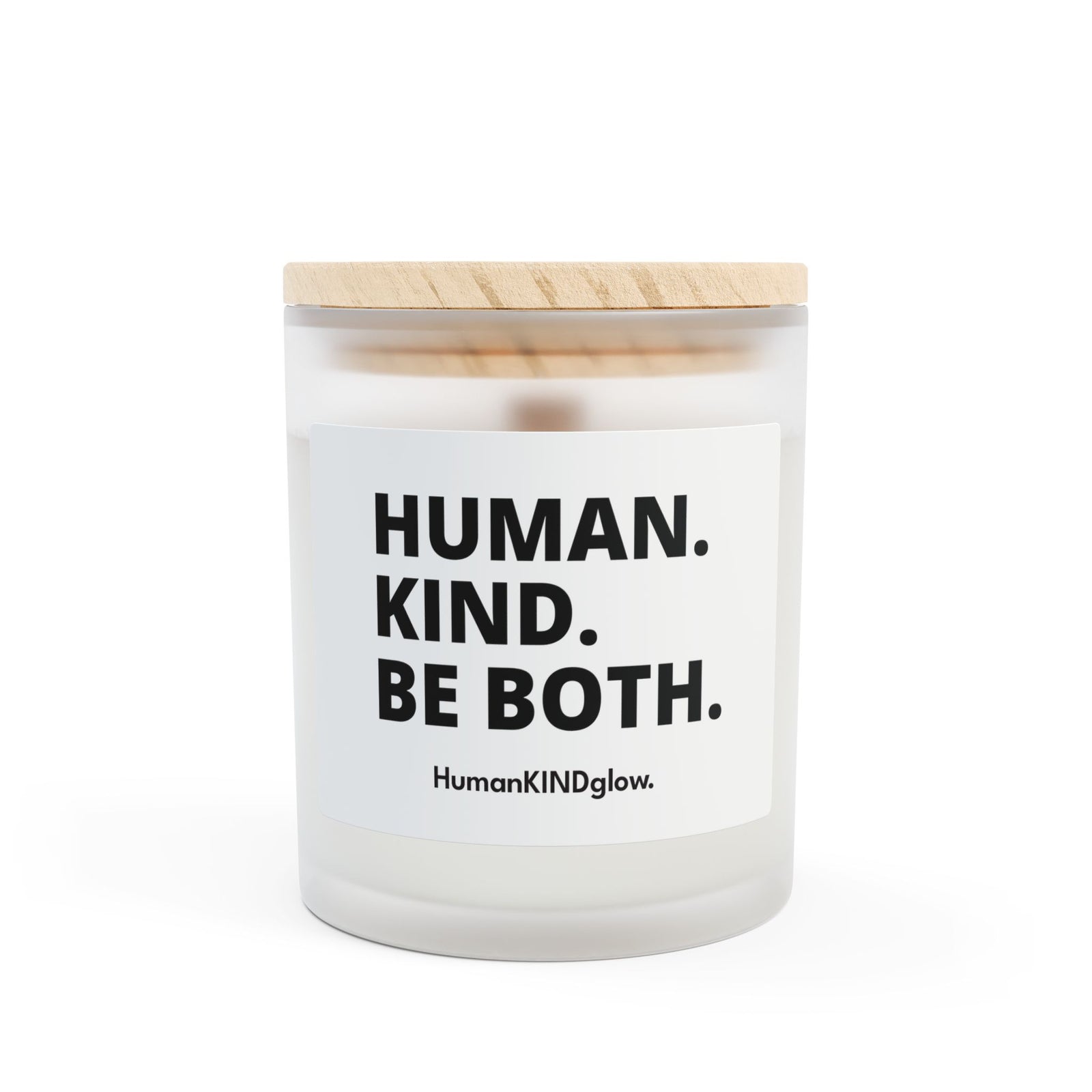 HumanKind Glow 11oz Frosted Glass Candle - Inspirational Aromatherapy Candle for Home Décor - HumanKINDglow