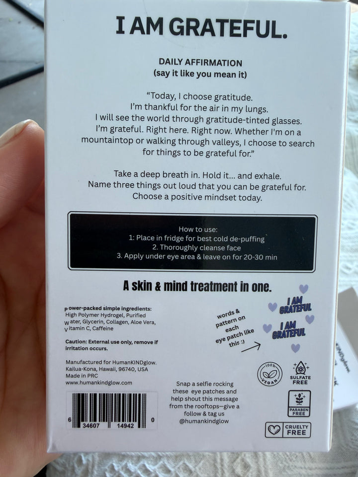 Gratitude Hydrogel firming eye mask